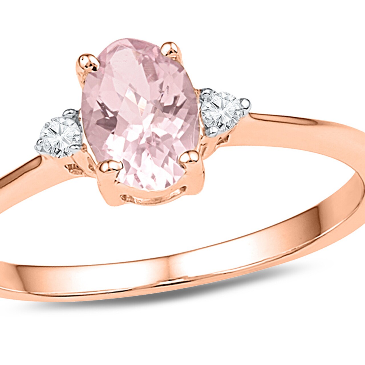 Gem And Harmony 5/8 Carat (ctw) Lab-Created Morganite Ring in 10K Rose Pink Gold